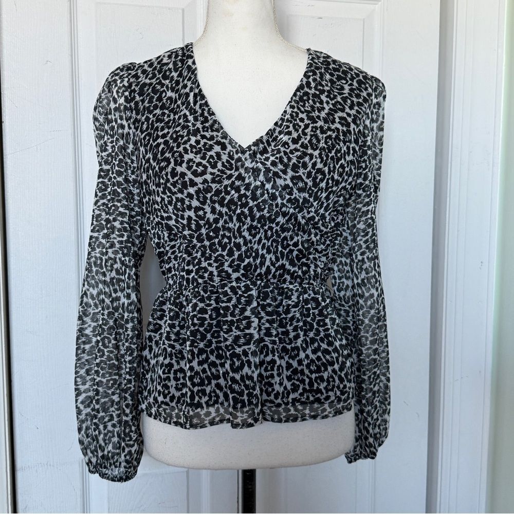 The Kooples Designer New with Tags Leopard Animal Print Glam Chic Blouse